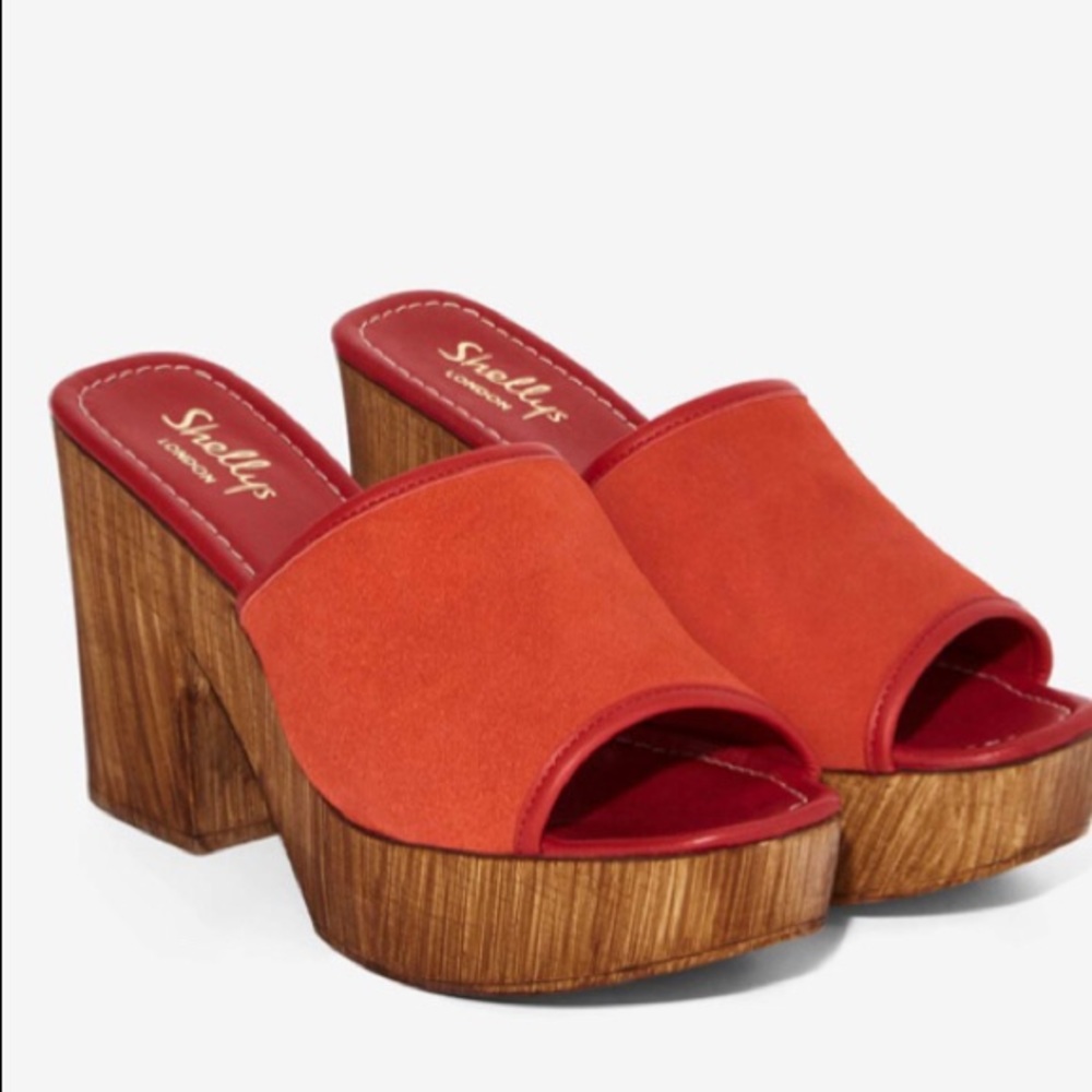 Shelly’s London Red Elena Suede Mules